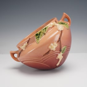 Roseville Pottery Hanging Basket, Snowberry