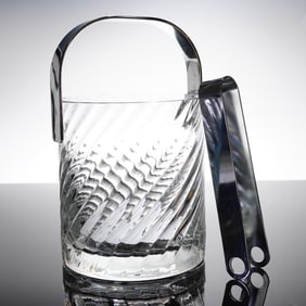 Orrefors Sweden Crystal Ice Bucket Set