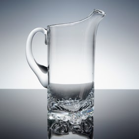 Clear Crystal Molded Base Pitcher