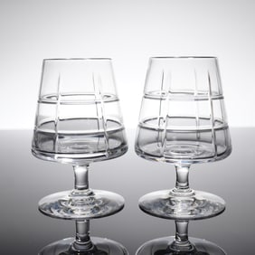 A Pair of Orrefors Street Crystal Cognac Glasses