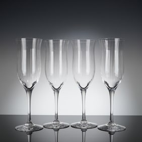 4pc Orrefors by Gunnar Cyren Harmony Champagne Flutes