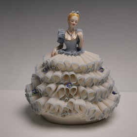 Irish Dresden Lace Porcelain Figurine, Cindy