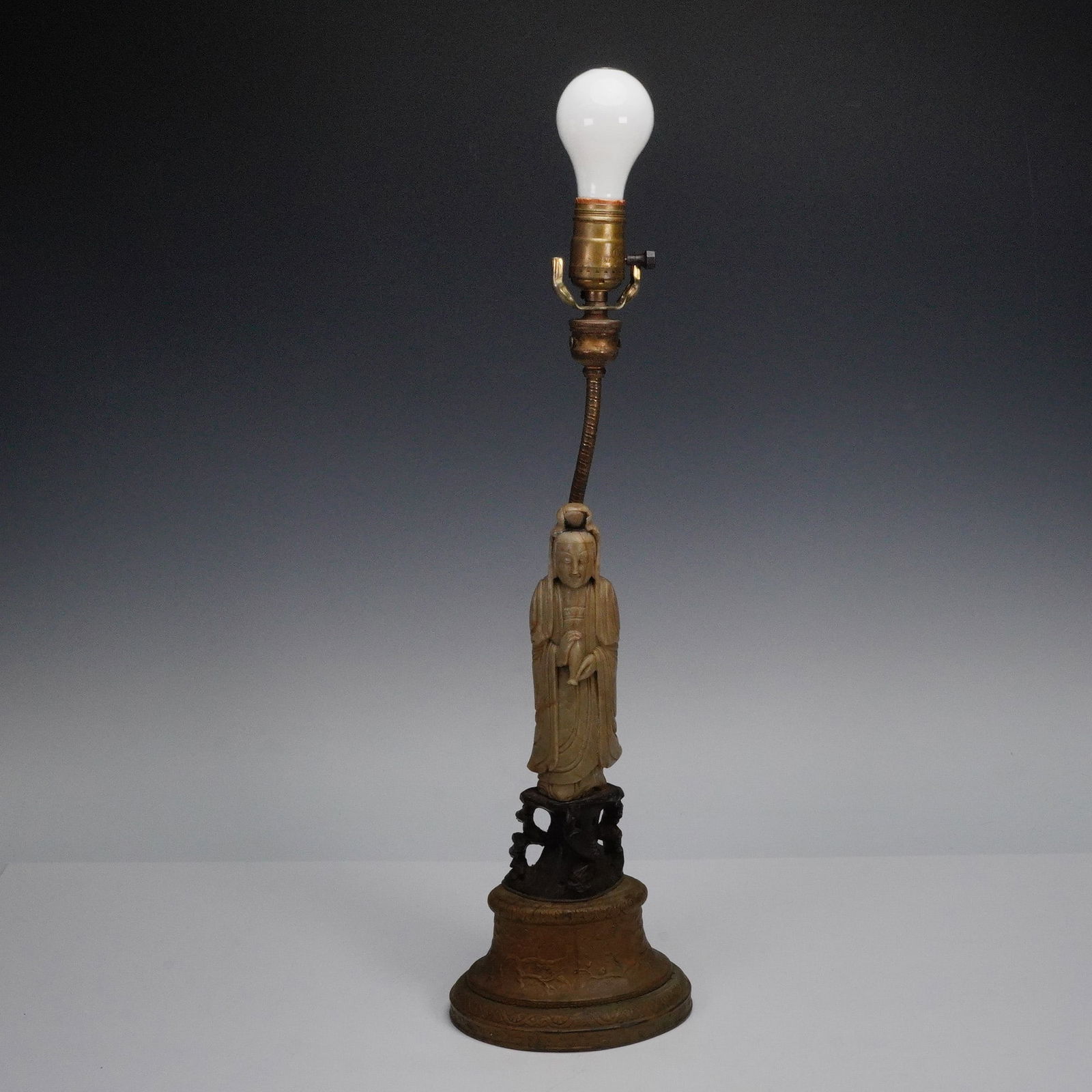 Chinese Soapstone Figural Table Lamp (1 of 8)