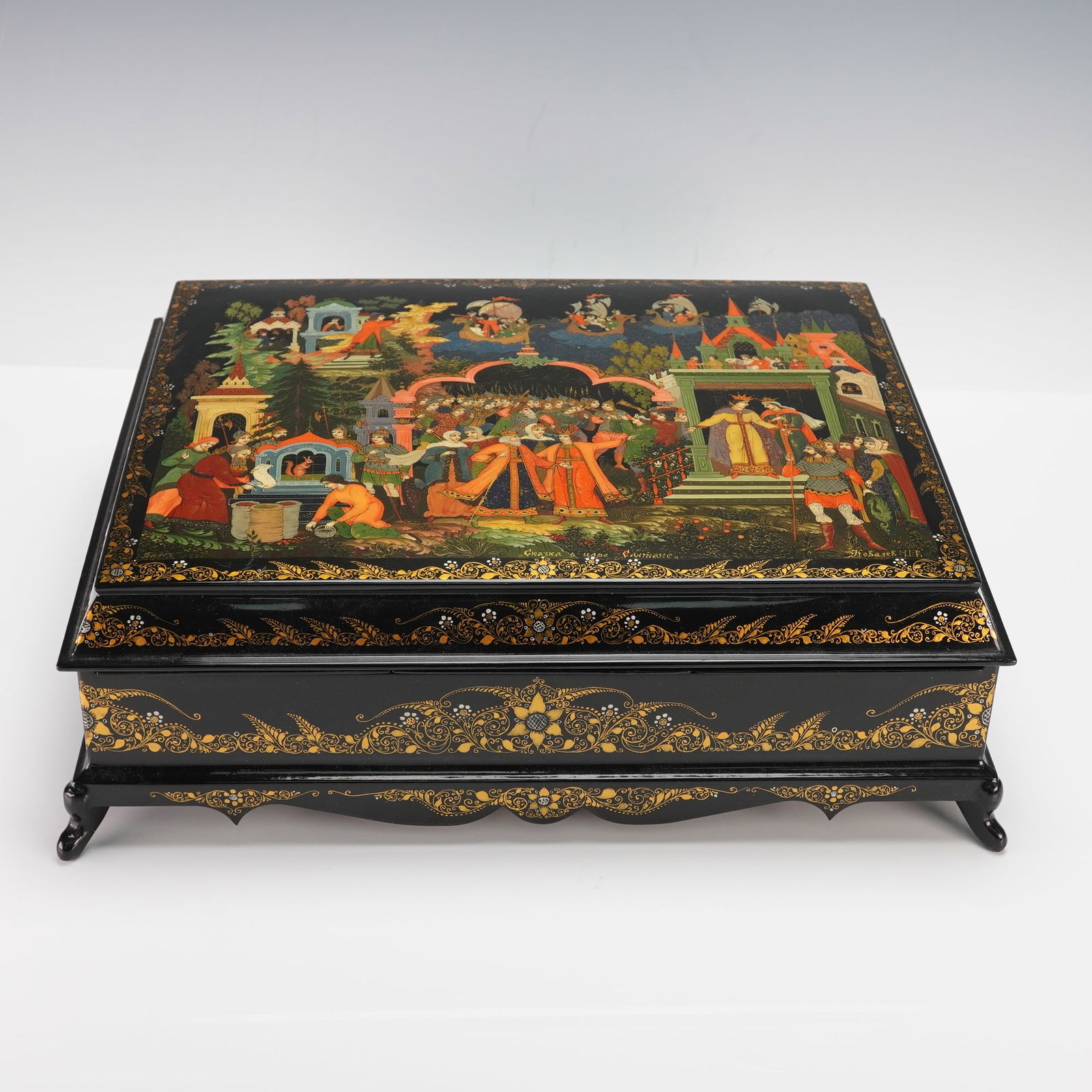 Russian Palekh Lacquer Box with Fitted Interior (1 of 7)