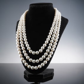 St. John Three-Strand Faux Pearl Necklace