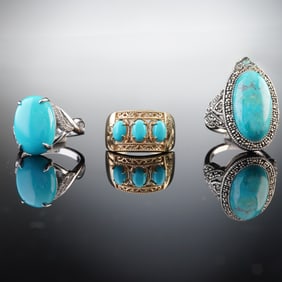 3pc Sterling Silver Ring Set with Elegant Scrollwork Design