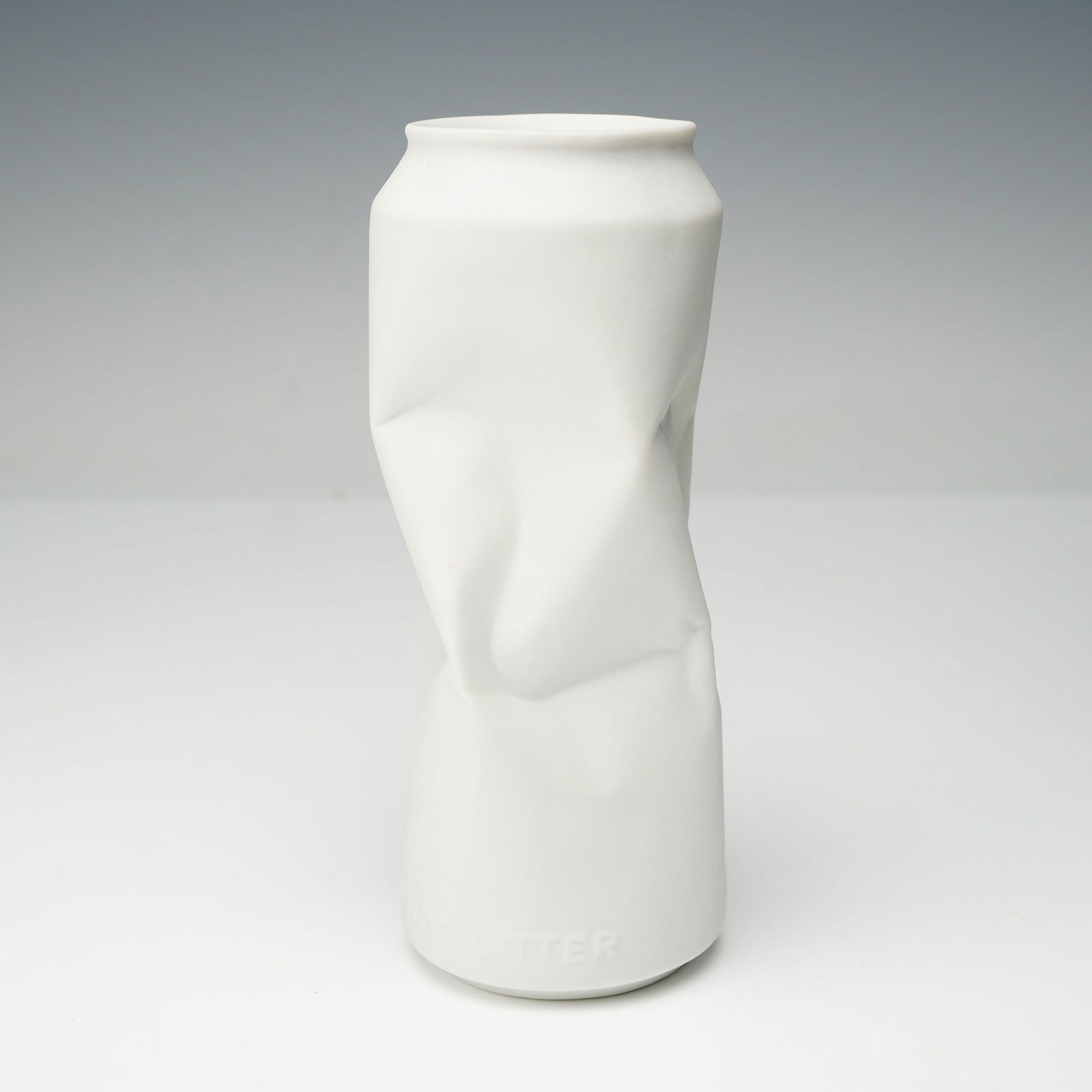 Rosenthal Do Not Litter Collection Bisque Porcelain Crushed Can Vessel (1 of 5)