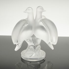 Lalique Crystal Ariane Doves Figurine