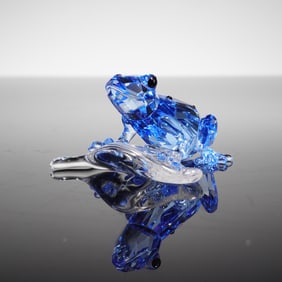 Swarovski Crystal Figurine, Blue Dart Frog