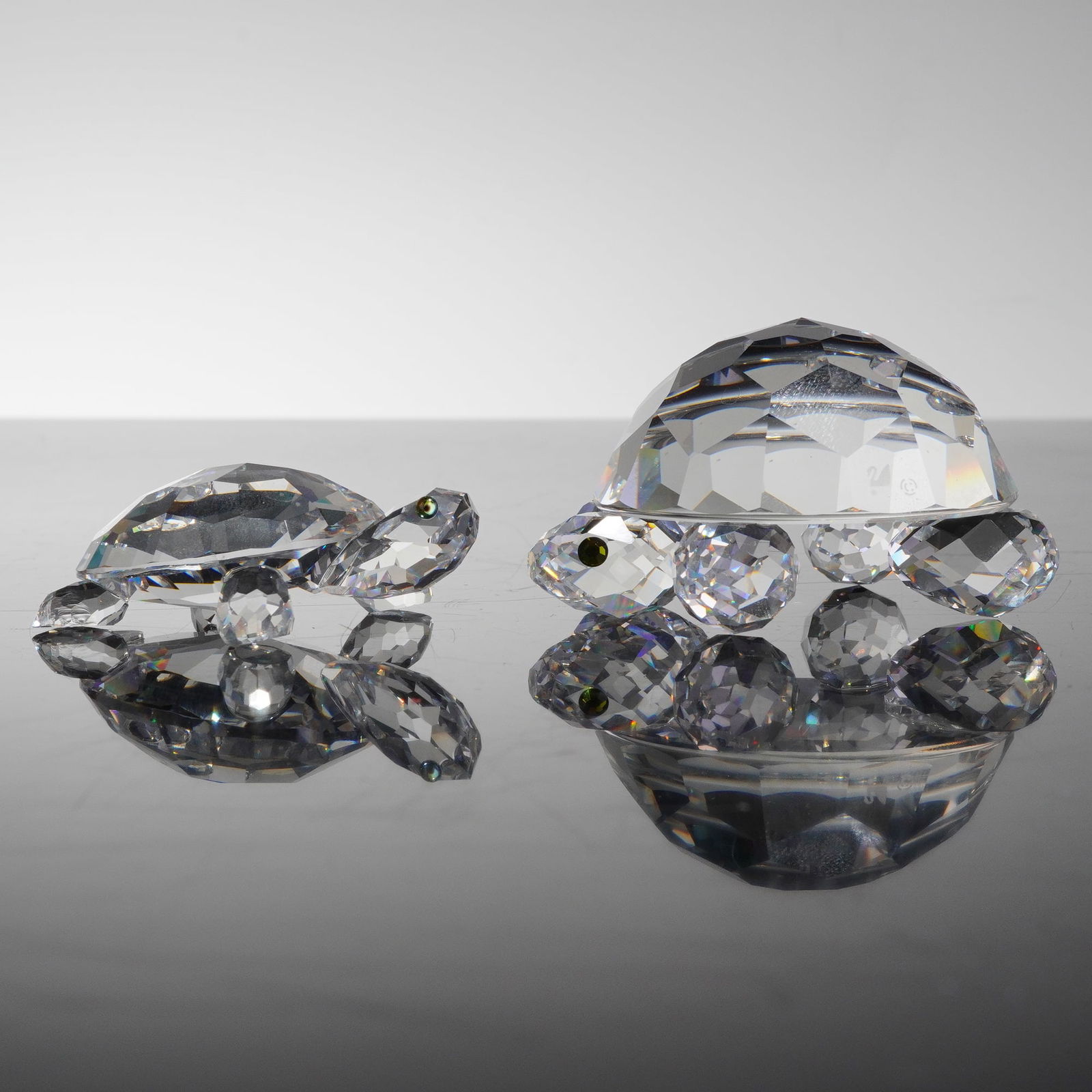 2pc Swarovski Crystal Figurines, Large Turtle and Tortoise (1 of 5)