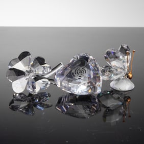 3pc Signed Swarovski Crystal Figures, including SCS 2007 Event Heart