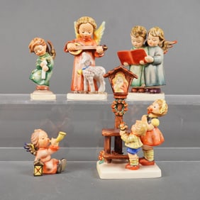 5pc Goebel Hummel Angelic and Devotional Porcelain Figurines