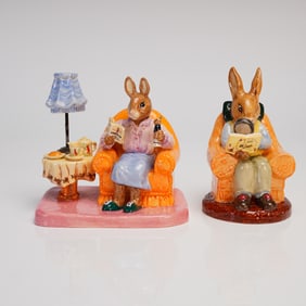 A Pair of Royal Doulton Bunnykins Collector Figurines