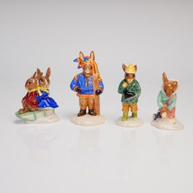 A Collection of Four Royal Doulton Bunnykins Winter Figurines