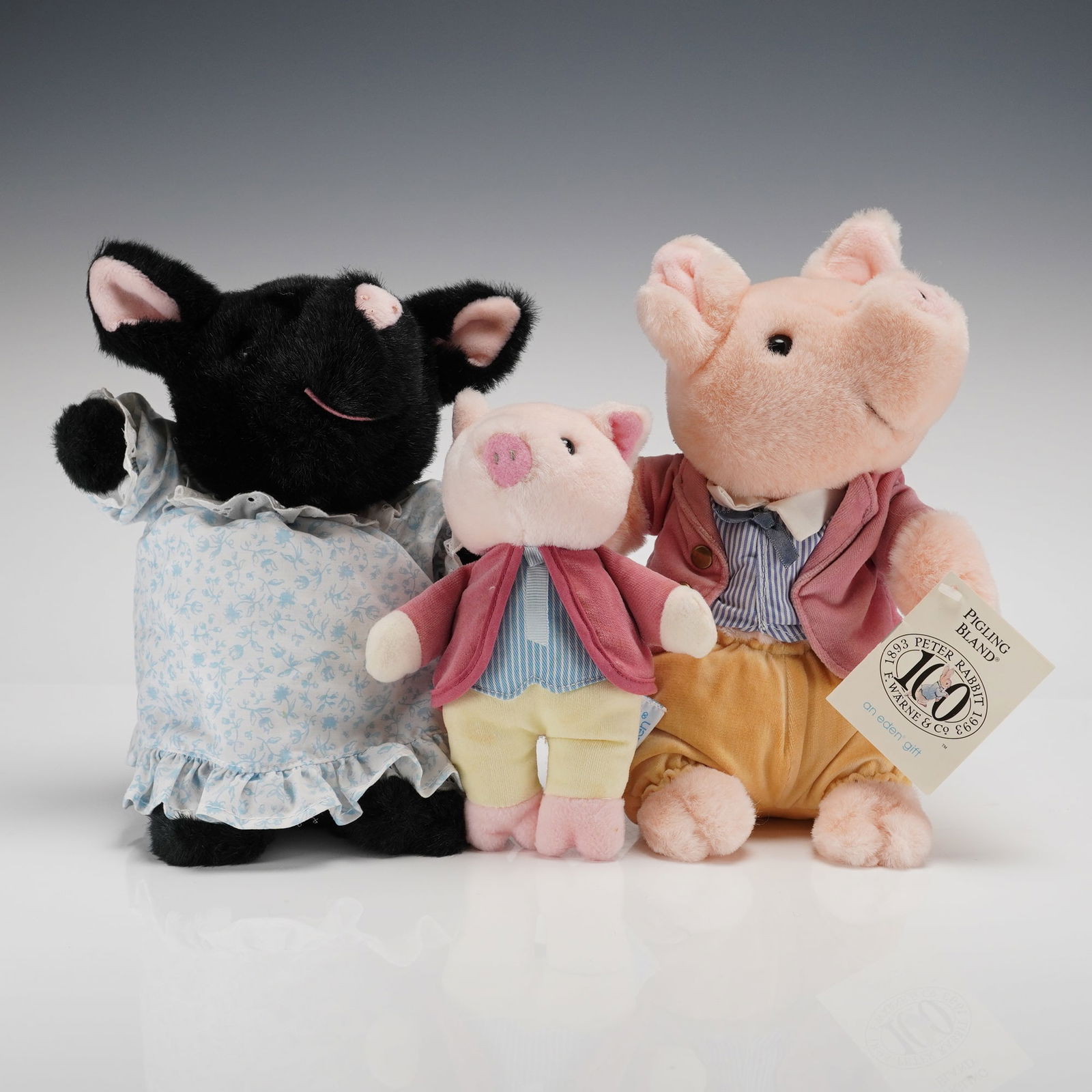Three Eden Beatrix Potter Plush Toys: Pig-wig and Two Pigling Bland Figures (1 of 3)