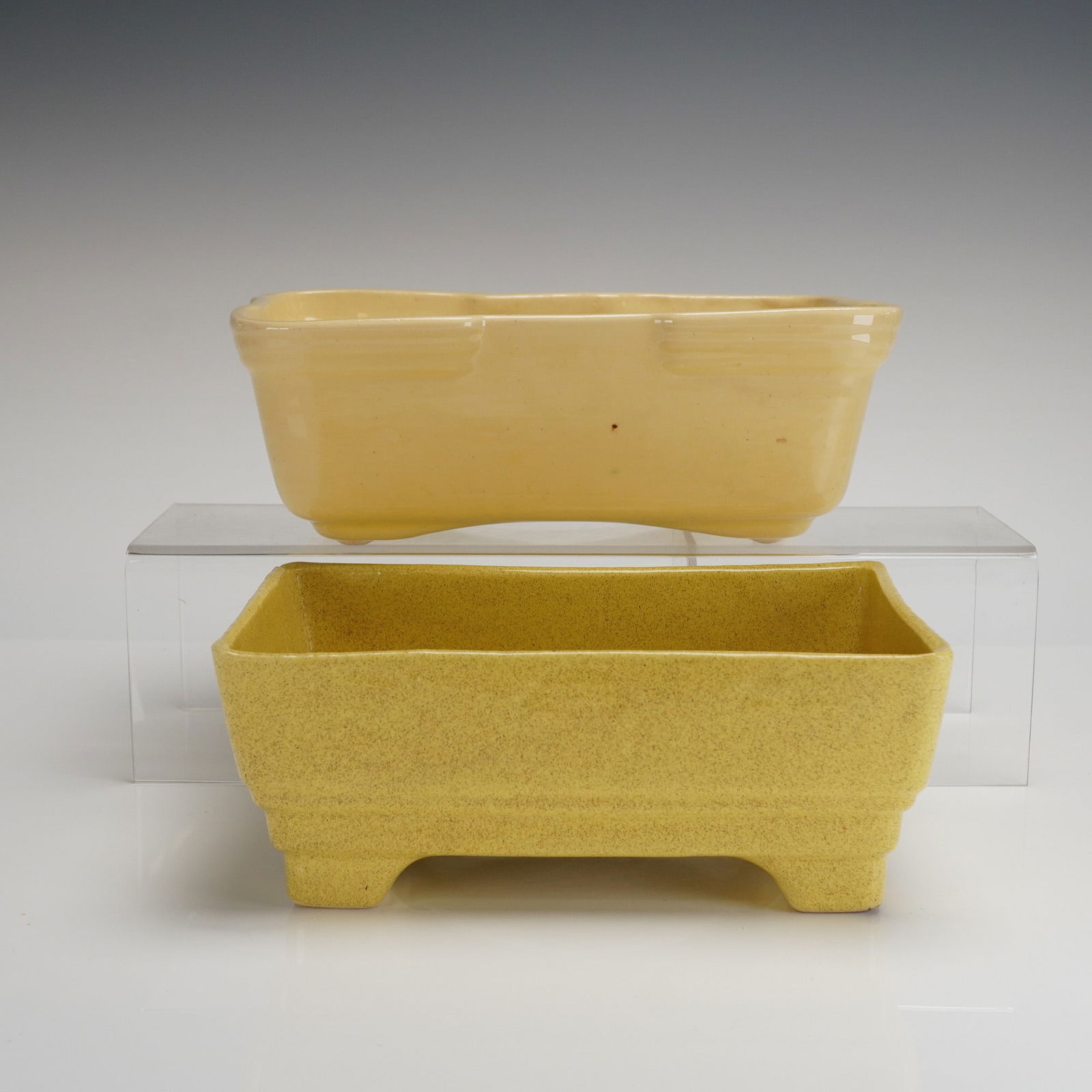 Pair of McCoy Pottery Yellow Rectangular Planters (1 of 4)