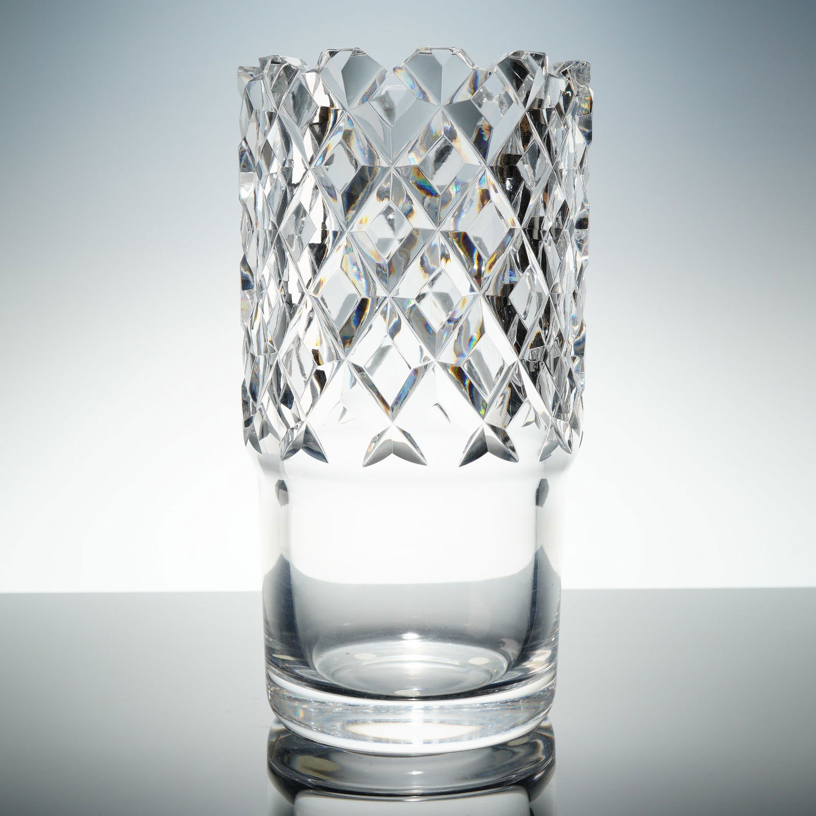 Orrefors Cylinder Cut Crystal Vase (1 of 3)