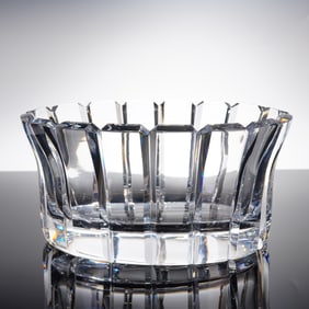 Orrefors Stenhammar Clear Cut Crystal Centerpiece Bowl