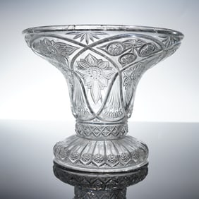 Early American Pressed Glass EAPG Footed Floral Vase