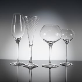 A Collection of 4 Orrefors Sweden Crystal Stemware Glasses