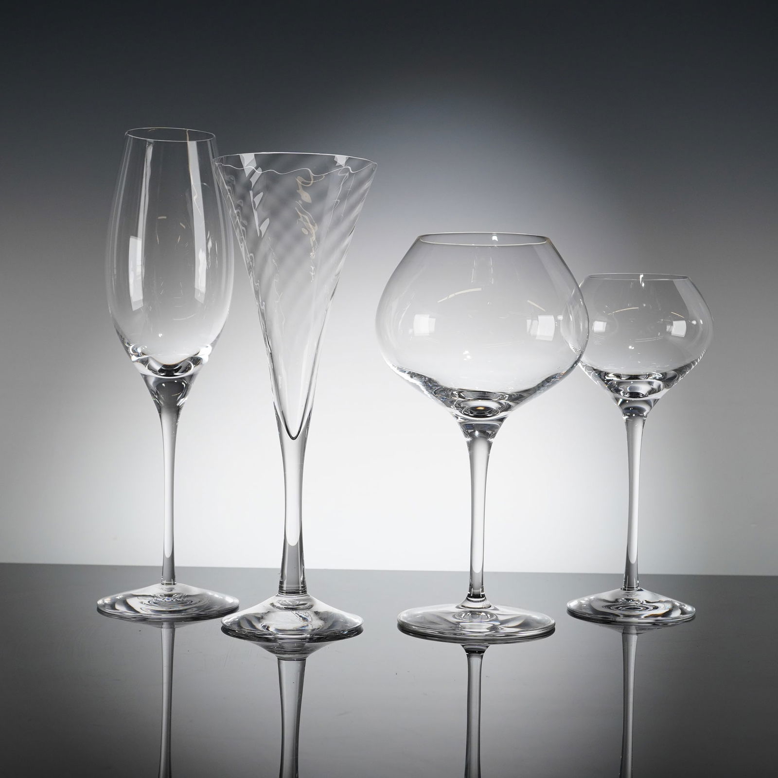 A Collection of 4 Orrefors Sweden Crystal Stemware Glasses (1 of 4)