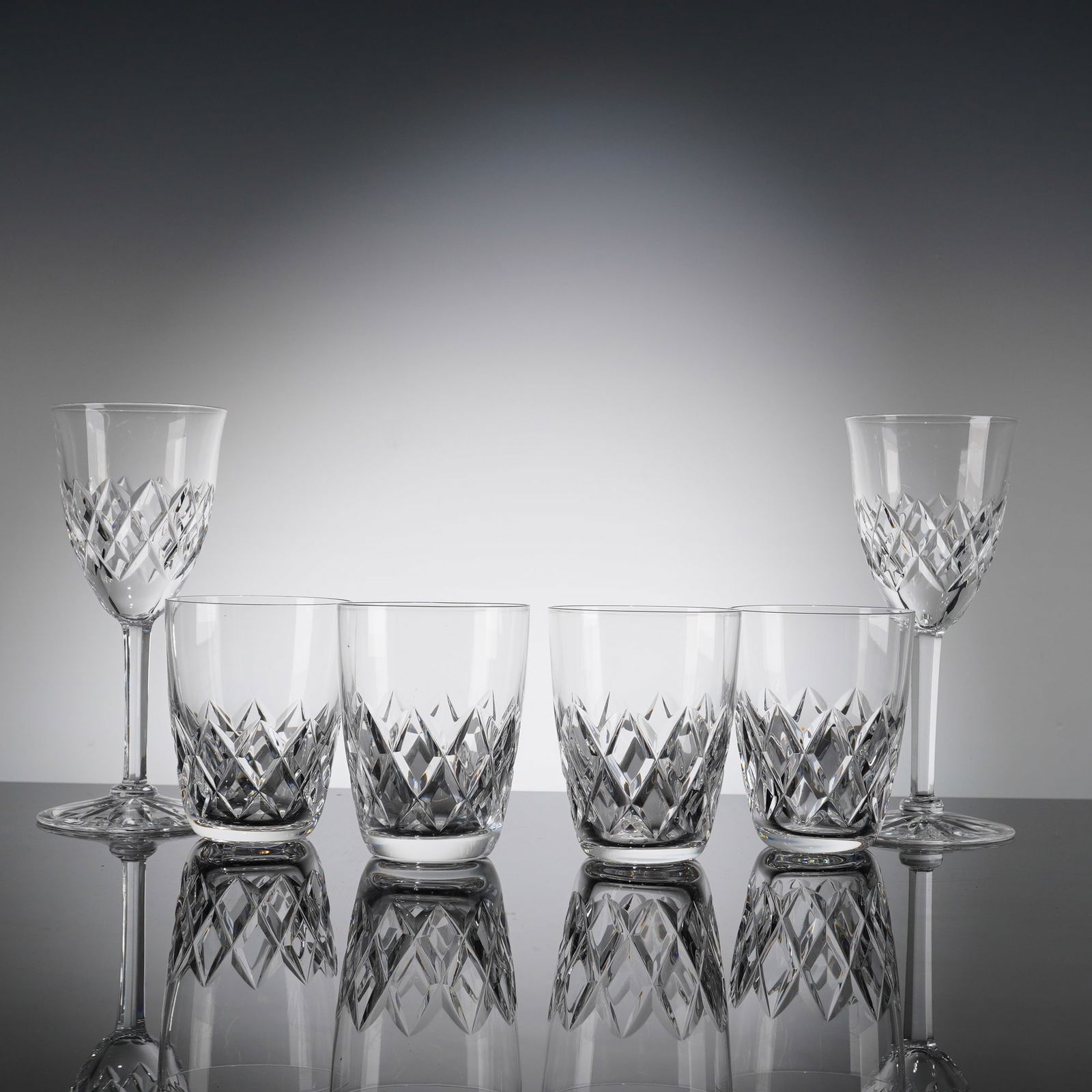A Collection of 6 Orrefors Crystal Glasses (1 of 2)
