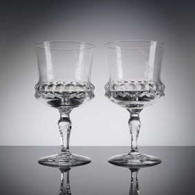 A Pair of Orrefors Crystal Silvia Water Goblets