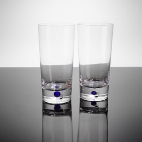 A Pair of Orrefors Intermezzo Blue Crystal Tumblers
