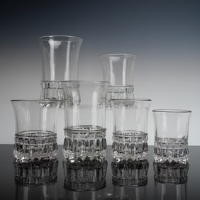 6pc O'Hara Glass Co. EAPG Tumblers, Crown Jewel