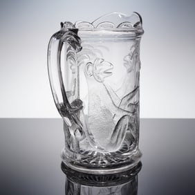 EAPG Early American Pressed Glass Monkey Pattern Water Pitcher
