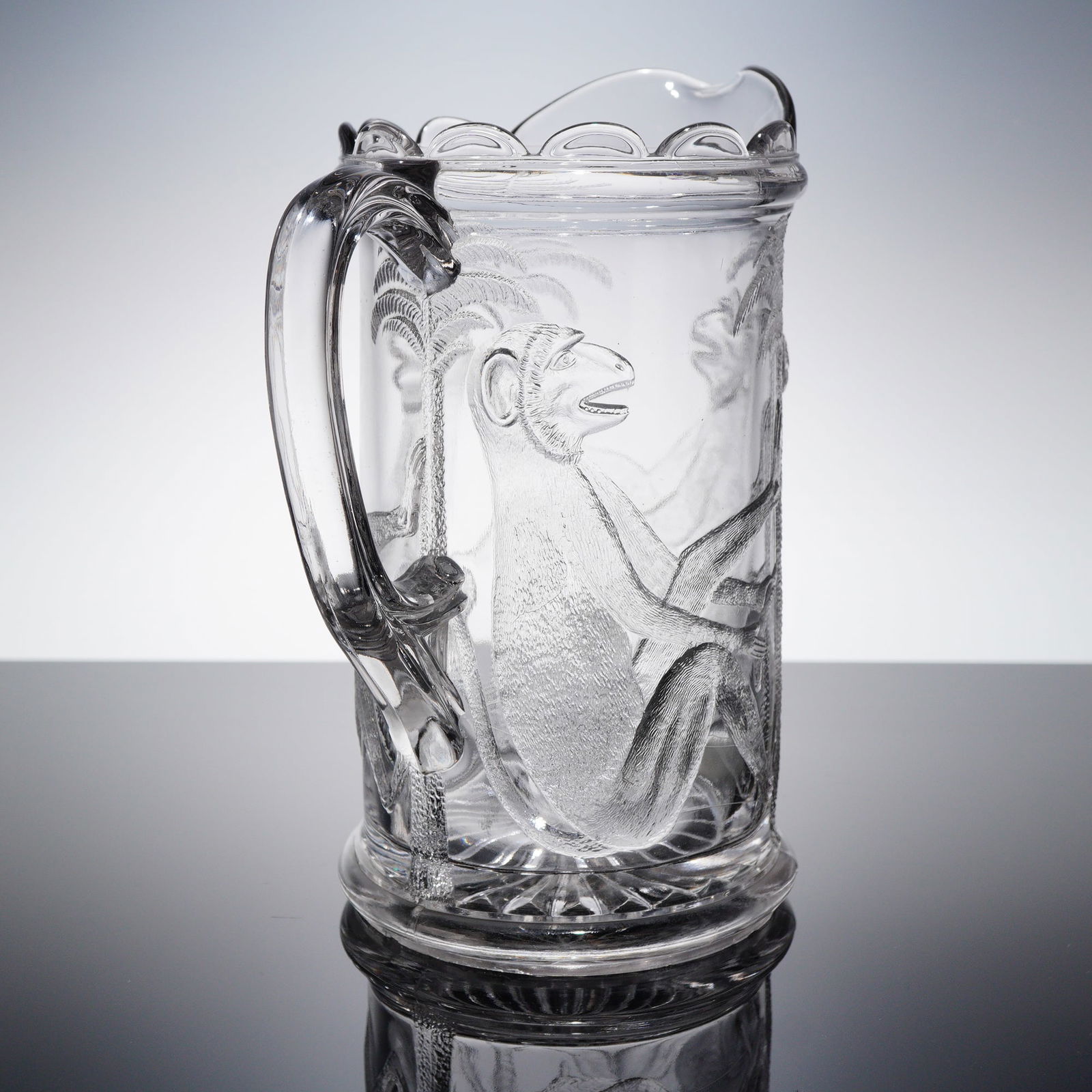 EAPG Early American Pressed Glass Monkey Pattern Water Pitcher (1 of 3)