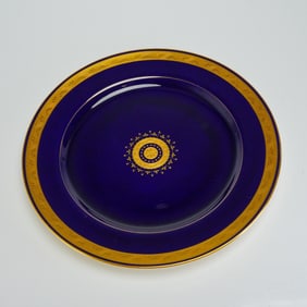 Mintons by Davis Collamore & Co. Cobalt and Gilt Plate