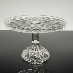 Early American Pressed Glass Pedestal Cake Stand