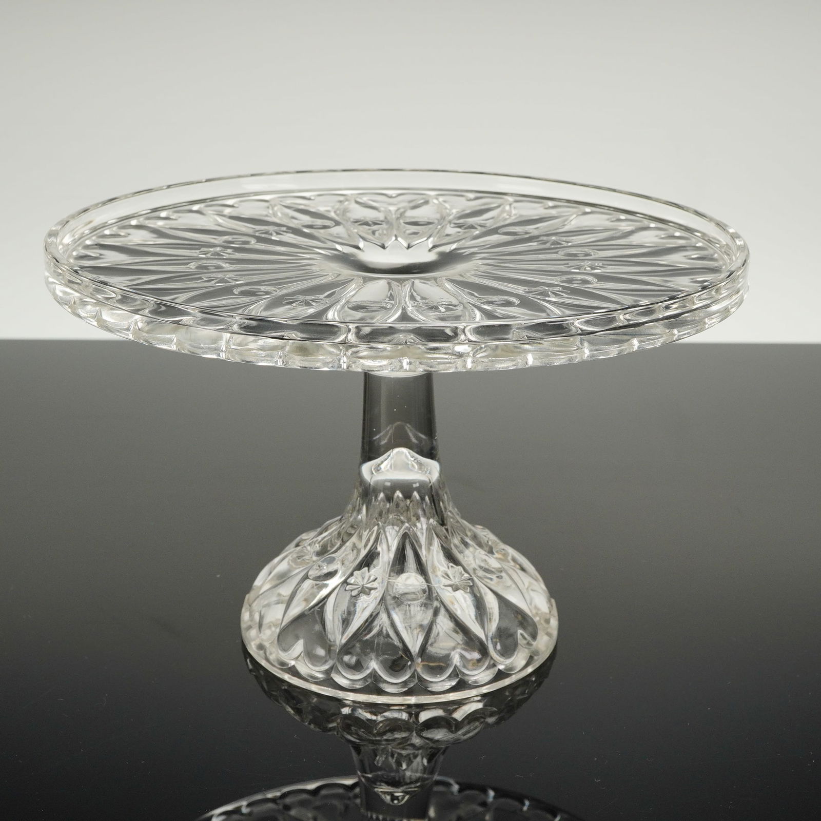 Early American Pressed Glass Pedestal Cake Stand (1 of 3)