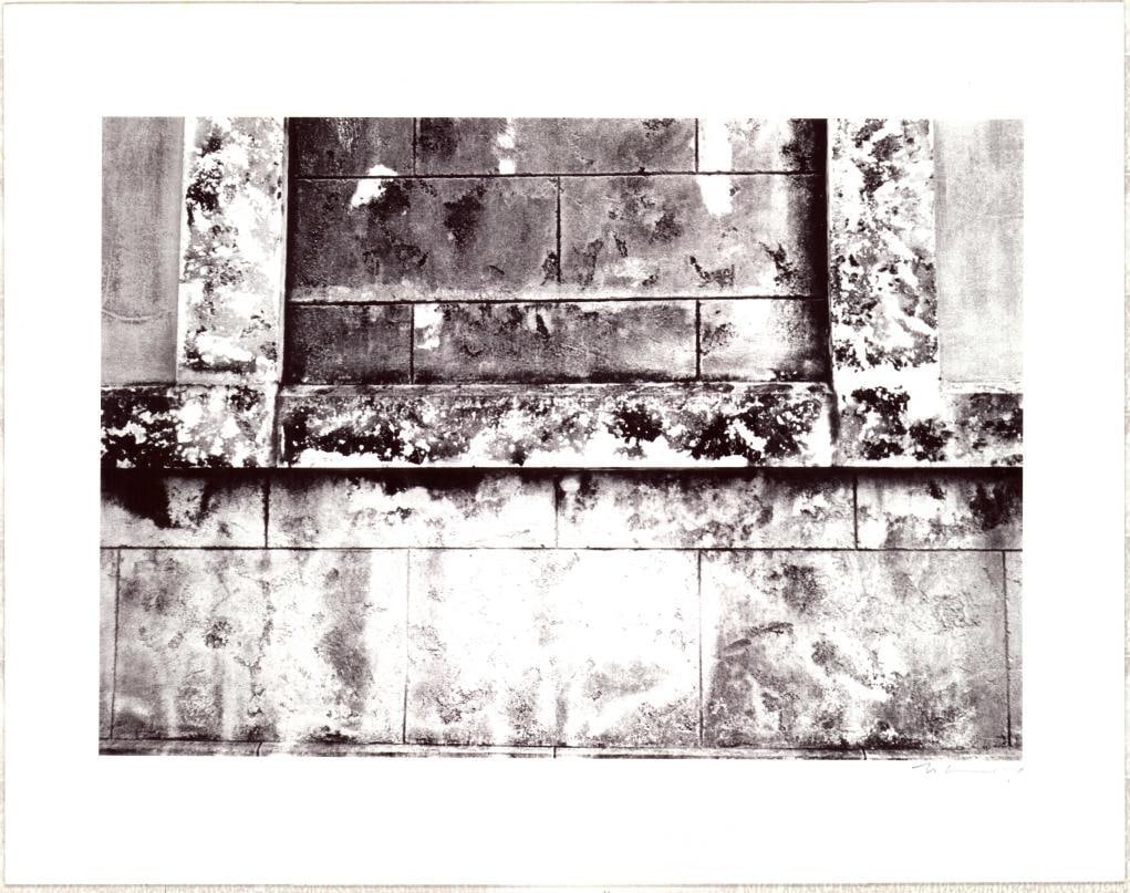 Martin Kellerstein Black/White Photograph, Signed: Black and white photograph on white uncut matte. Close up photo of a brick wall in Toronto, Canada. Artist signed lower right in pencil. Photo size: 11.5"L x 7.25"H. Matte size: 14"L x 11"H. Artist: M