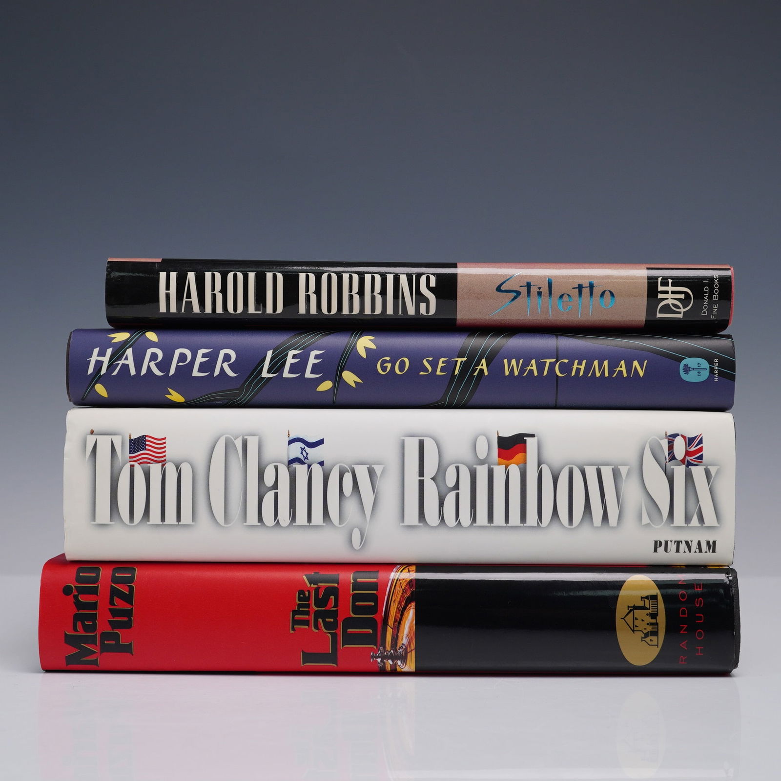 4pc Hardcover Book Lot Puzo Clancy Lee Robbins (1 of 5)