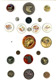 A card of assorted equestrian and horse buttons