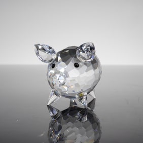 Swarovski Crystal Figurine, Medium Pig