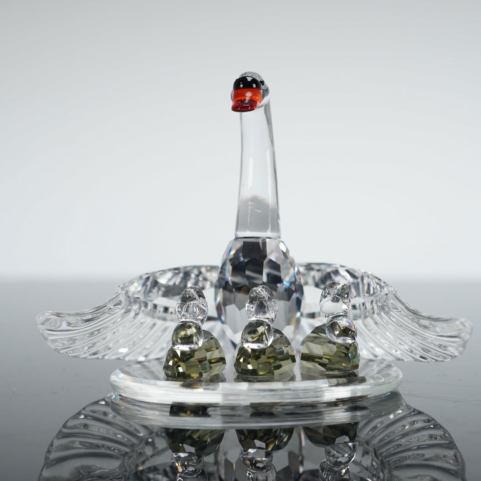 Swarovski Silver Crystal Swan Family Figurine with Original Box (1 of 5)