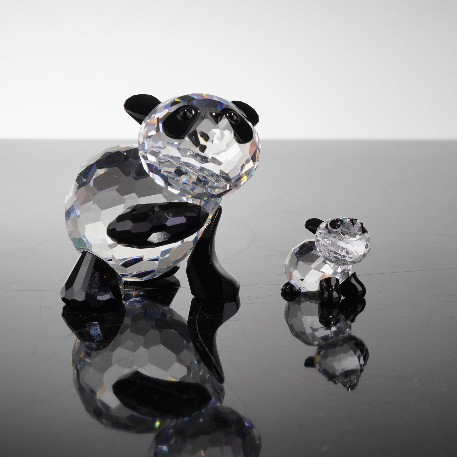 2pc Swarovski Crystal Panda Mother and Baby Figurines (1 of 5)