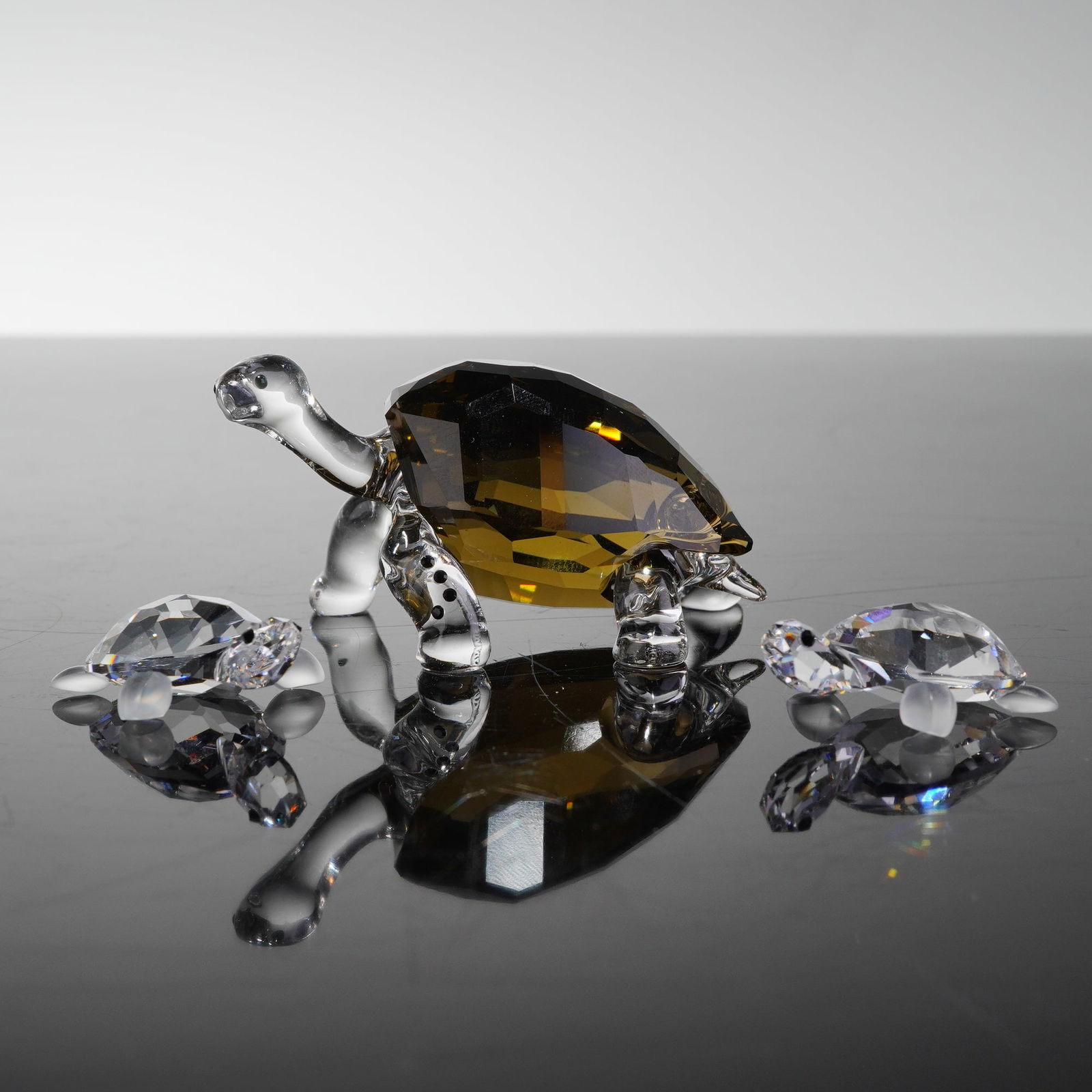 3pc Swarovski Crystal Figurines, Baby Tortoises and Galapagos Tortoise (1 of 6)