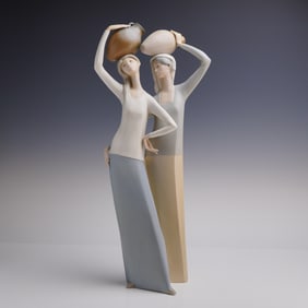 Lladro Porcelain Sculpture, Two Women with Jugs 1011014