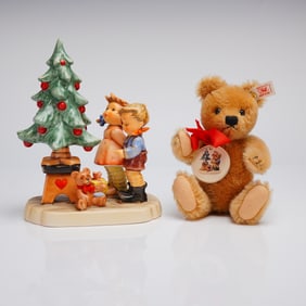 Goebel Hummel Wonder of Christmas & Steiff Teddy Bear Set
