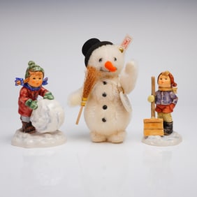 3pc Goebel Hummel & Steiff Frosty Friends Ltd Ed. Set