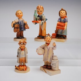 5 Goebel M.I. Hummel Figurines incl. Little Pharmacist & The Builder