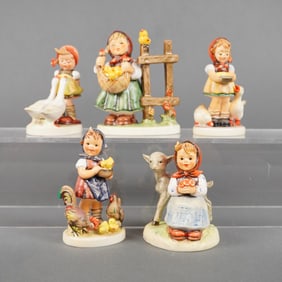 5pc Goebel Hummel Figurines Children and Animals West Germany Period