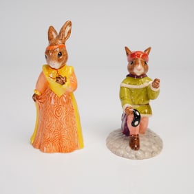 A Pair of Royal Doulton Bunnykins Romeo and Juliet Figurines