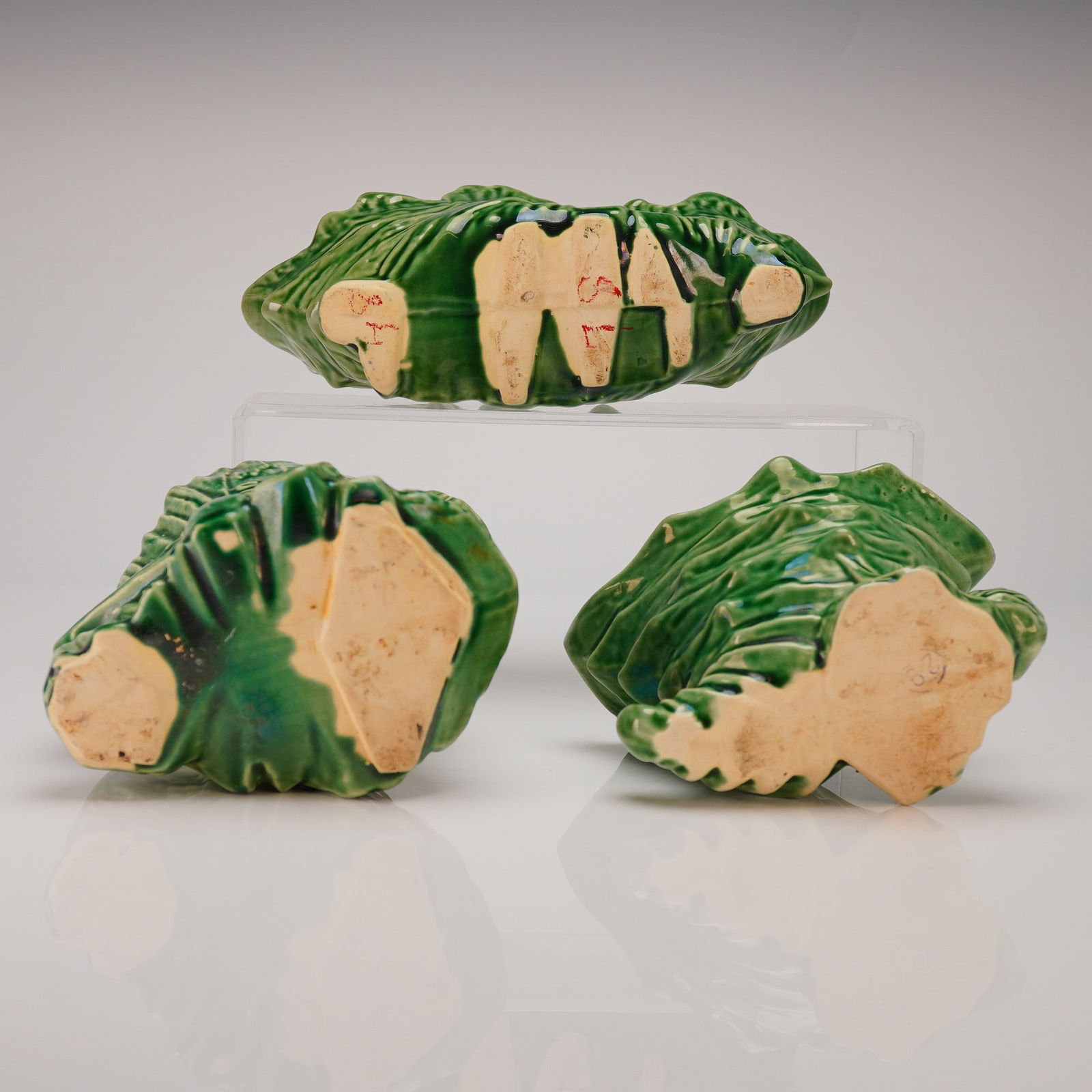 Three McCoy Emerald Green Glazed Earthenware Planters - 3