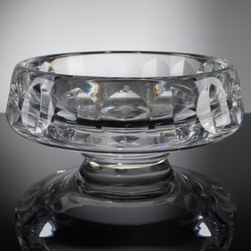 Orrefors by Gunnar Cyren Cut Crystal Footed Centerpiece Bowl