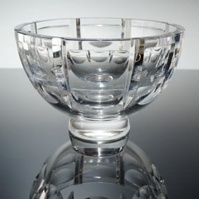 Orrefors Simon Gate Thousand Windows Crystal Footed Bowl